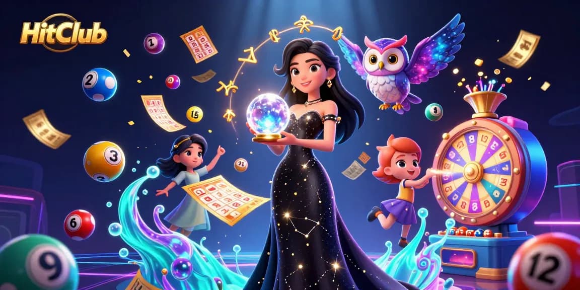 HitClub celebrates thrilling lottery experiences with vibrant characters amid dazzling game elements