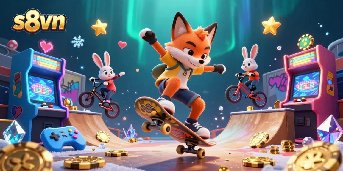 Bet on excitement with s8vn showcasing a vibrant 3D casino-themed scene.