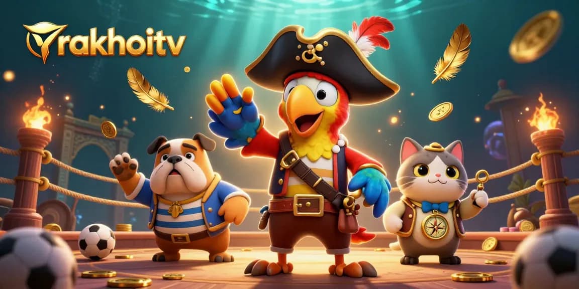 Experience riveting sports betting with rakhoitv through this vivid pirate-themed illustration.