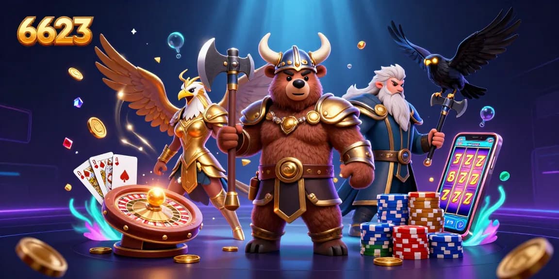 Experience thrilling wins at 6623 with dynamic gaming elements and vibrant casino graphics.