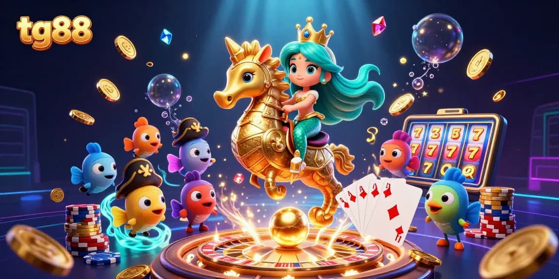 Engage in thrilling gameplay with tg88 as the mermaid princess commands the stakes in an underwater casino!