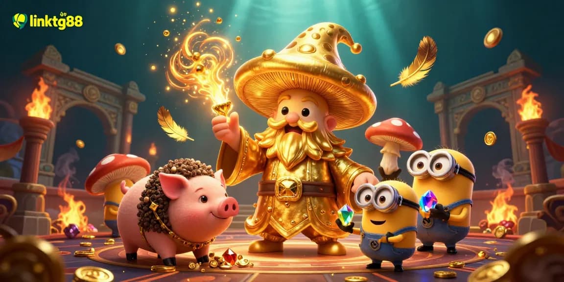 Experience thrilling action at link vào tg88 with a magical scene filled with golden treasures and vibrant casino elements.