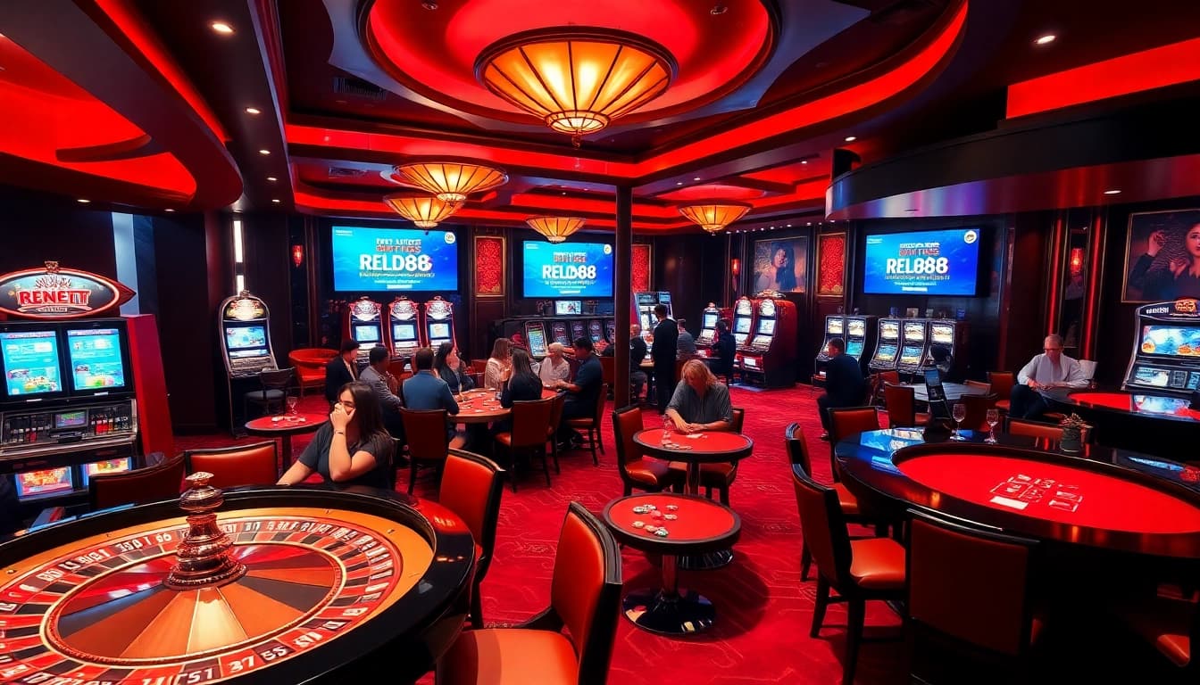 Experience exciting gameplay at https://red88.day/ with vibrant tables and slot machines.