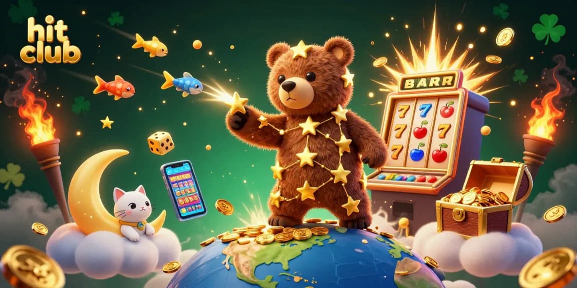 Engage with the hit club experience featuring a rich 3D illustration of casino excitement.