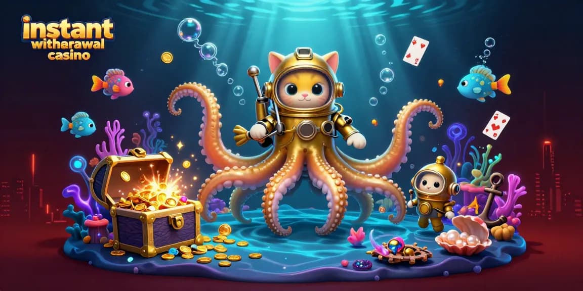 Engage in exciting gameplay at an instant withdrawal casino, featuring vibrant underwater treasures and quirky characters.