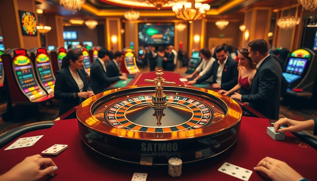 Experience the thrill of betting with https://sky88sa.com/ at an elegant casino featuring roulette and poker tables.