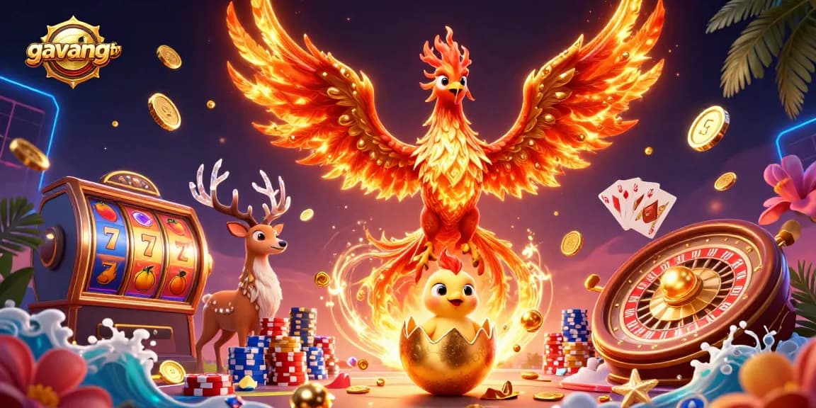 Experience exhilarating gameplay with gavangtv showcasing slots and poker elements in a vibrant 3D scene.