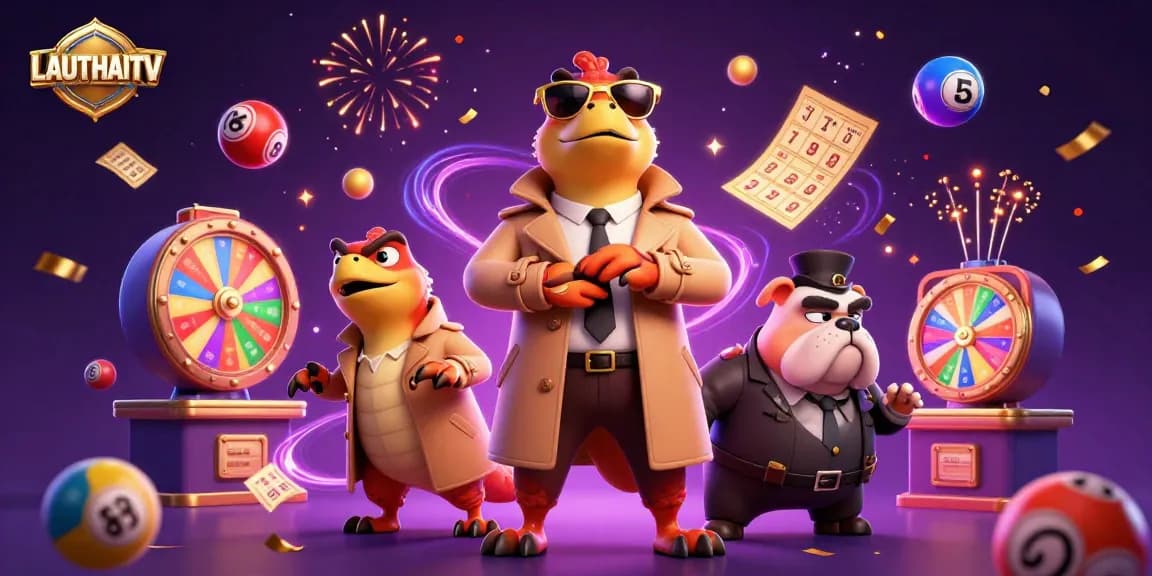Engage with LAUTHAITV as raptors sneak into a casino lounge amidst lottery balls and confetti.
