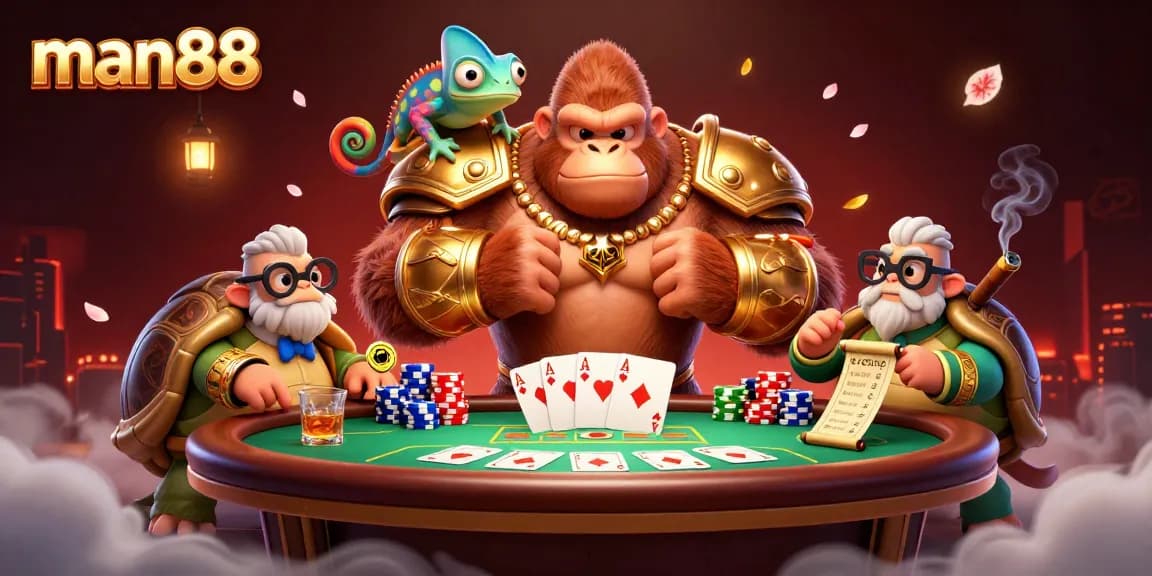 Experience thrilling gameplay at man88 with a powerful gorilla king and colorful game elements.