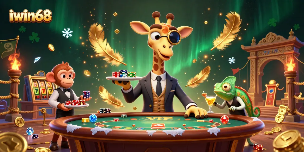 Experience the excitement of iwin68 with a high-roller giraffe and dynamic casino elements.