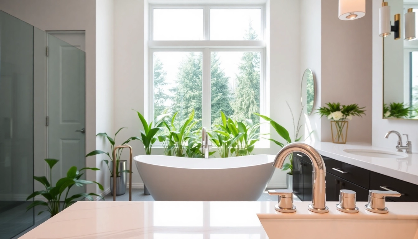 Vancouver bathroom remodel featuring a modern freestanding bathtub and elegant design.