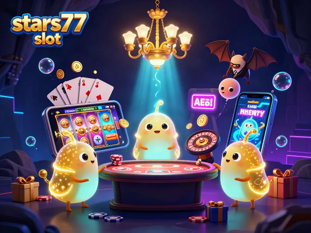 Bermain logo dan elemen permainan bertenaga dalam slot stars77 yang membawa keberuntungan.