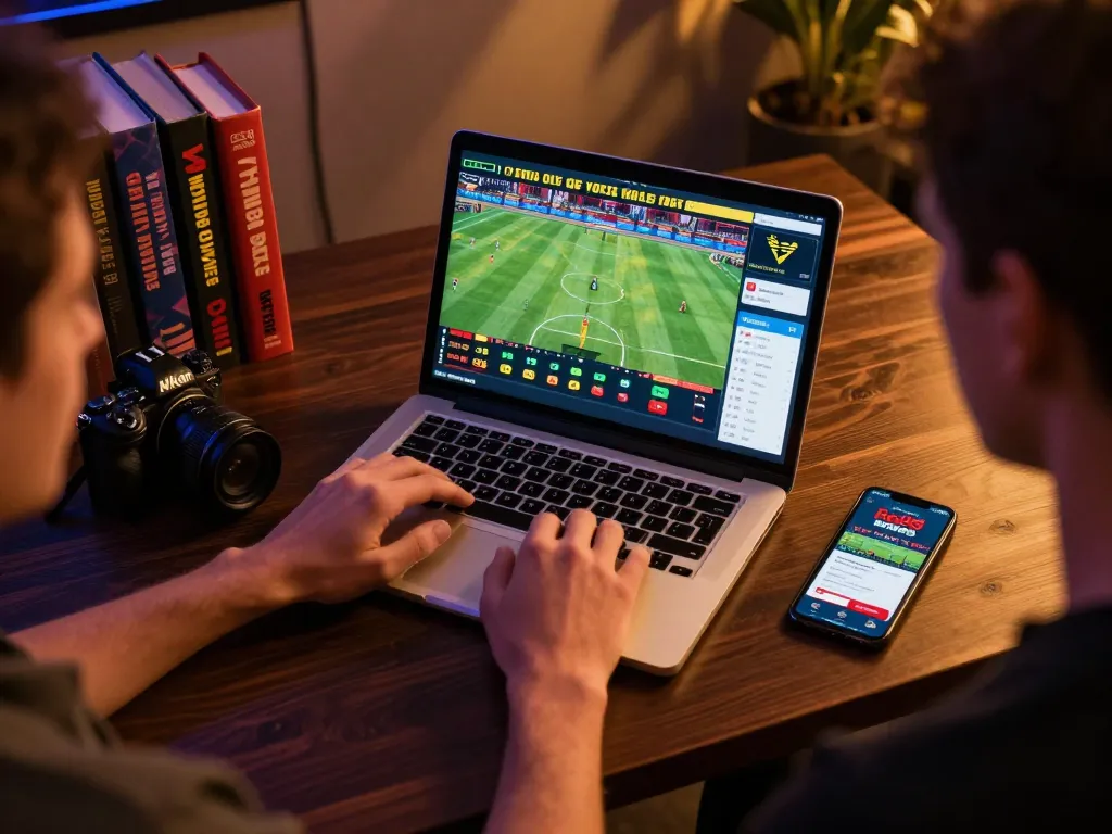 Engaging online gaming with Red88, a person strategically betting on live sports.