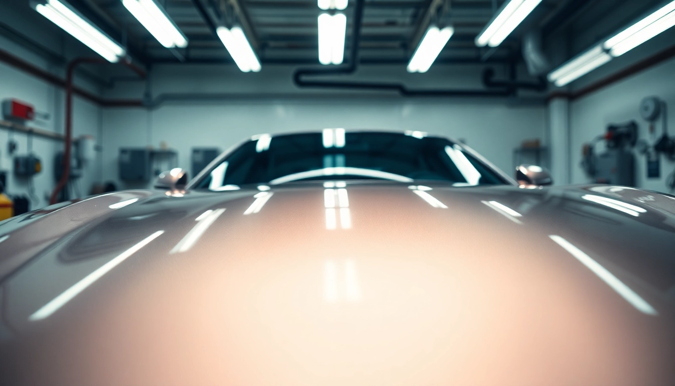 PPF Chattanooga installation showcased on a sleek vehicle in a detailing shop.