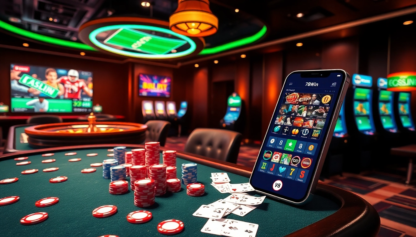 Experience the excitement at 78Win with vibrant casino tables and dynamic betting scenes.