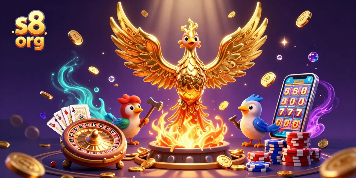 Win big with instant rewards at s8 org, featuring vibrant casino action and golden phoenix!
