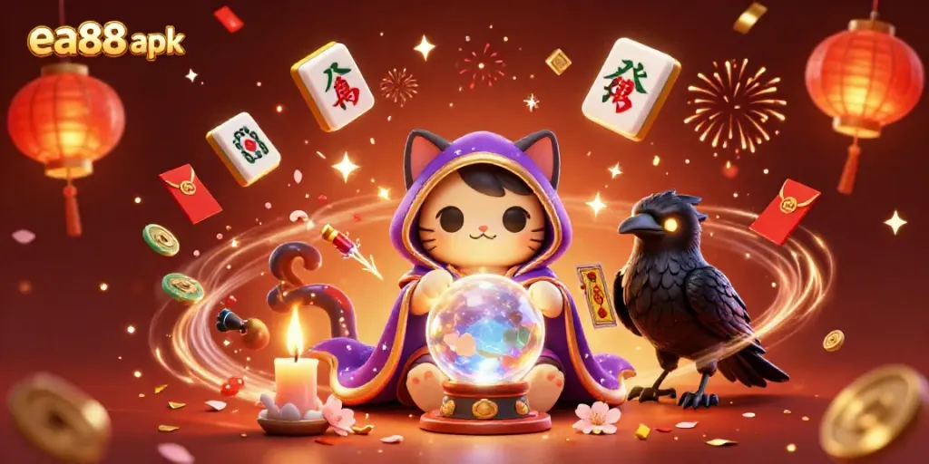 Experience the thrill of gambling with the vibrant ea88 apk, featuring mystical characters and gaming elements.