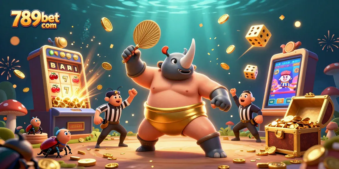 Experience the thrill at 789bet com with a vibrant casino scene featuring lively characters and jackpot wins.