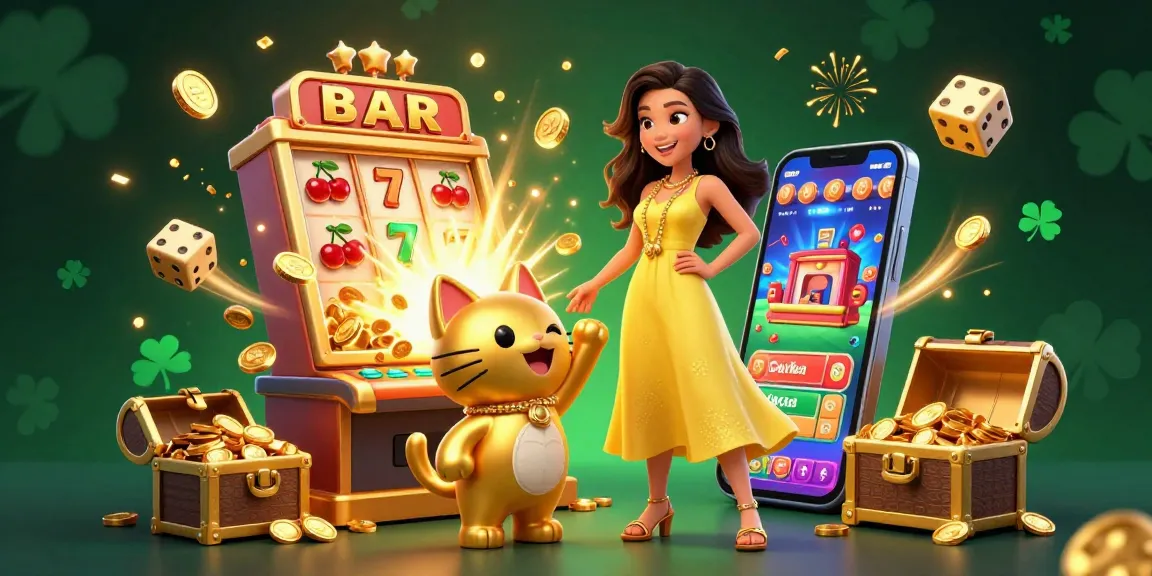 Engage with 86bet4's vibrant online slots experience showcasing a joyful character and casino elements.