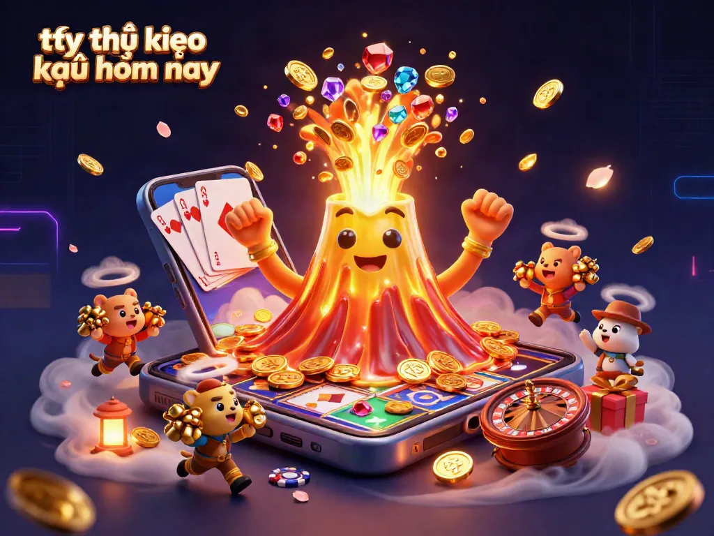Experience the excitement with tỷ lệ kèo nhà cái hôm nay, visualized through a vibrant 3D casino scene.