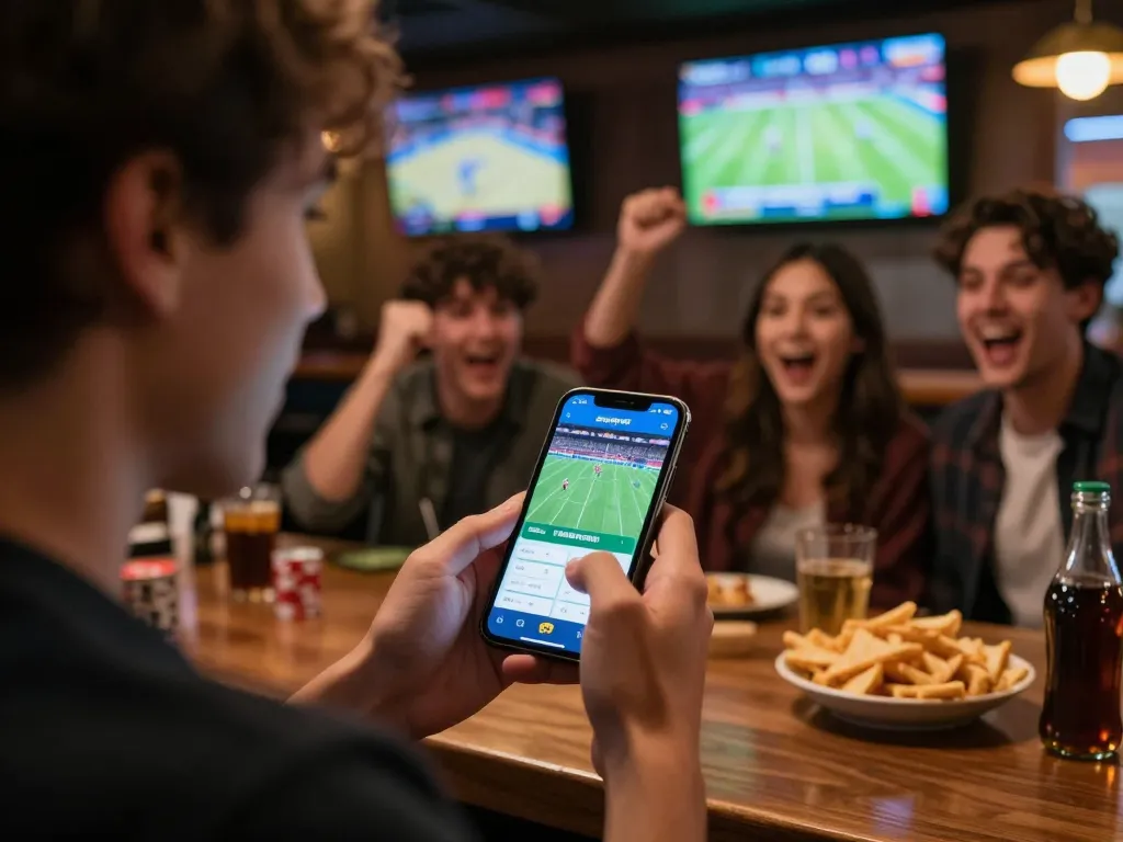 Engaging sports betting moment focused on nhan dinh keo nha cai strategy in a vibrant home setting.