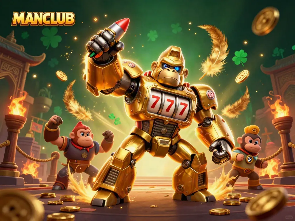 MANCLUB brings excitement to online gambling with a dynamic 3D gorilla mech fighting for the jackpot!