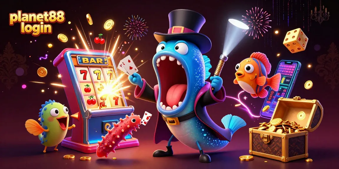 Engage with thrilling games on planet88 login, featuring vibrant characters in a casino atmosphere.