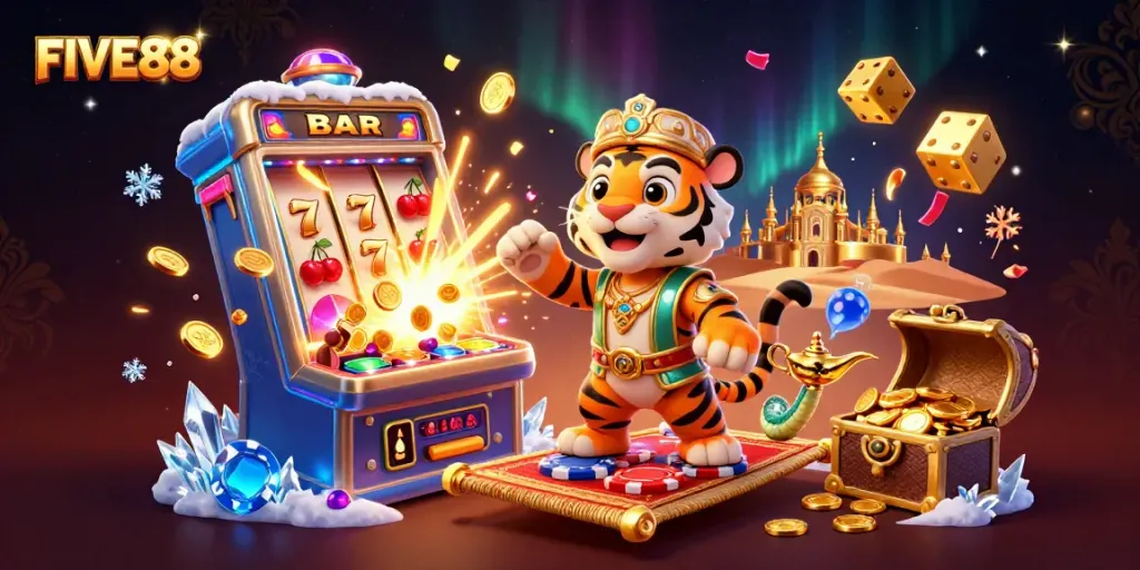 Win big at FIVE88 with an exciting slot machine jackpot and the magic of casino games.