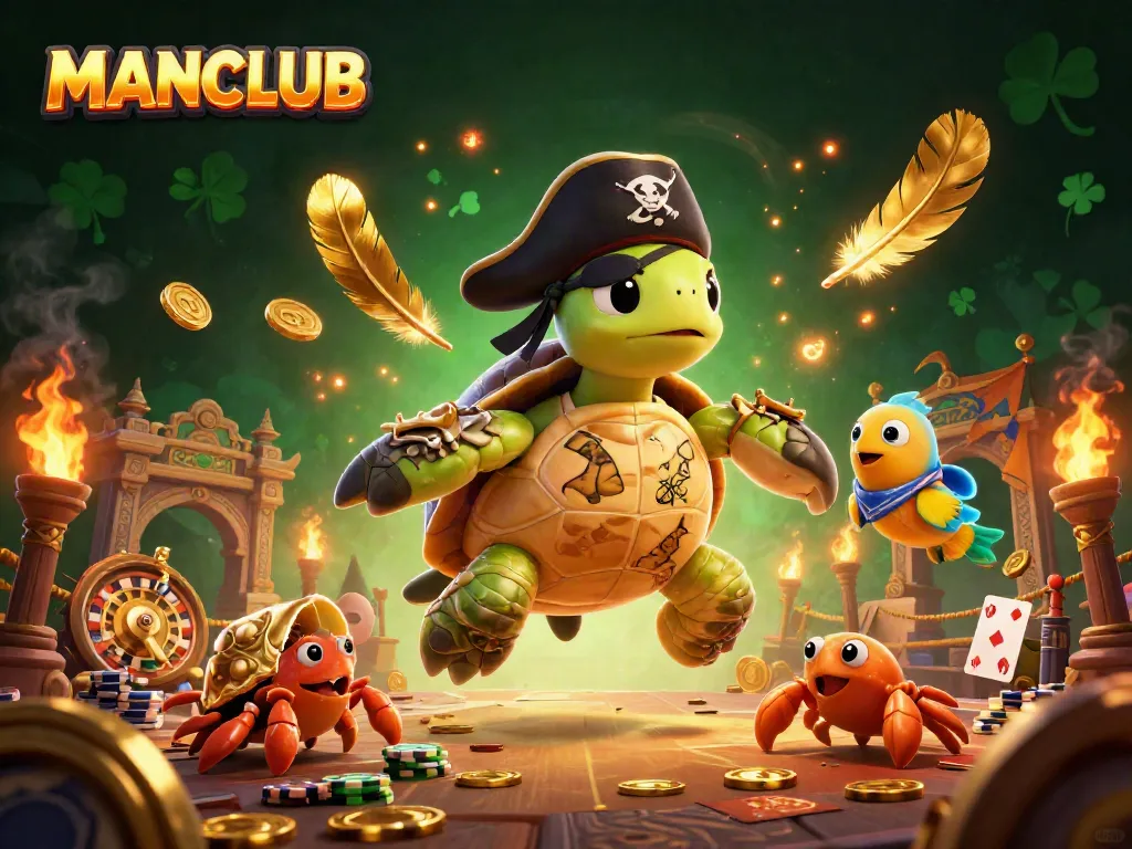 Engage with thrilling games at MANCLUB, where lively pirate characters enhance your gaming experience.