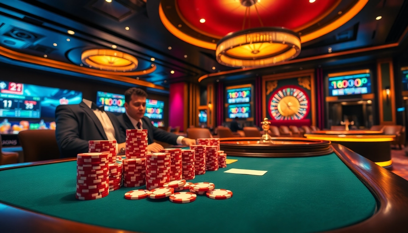 Play poker at Luong Son TV while enjoying a luxurious casino experience with vibrant visuals.