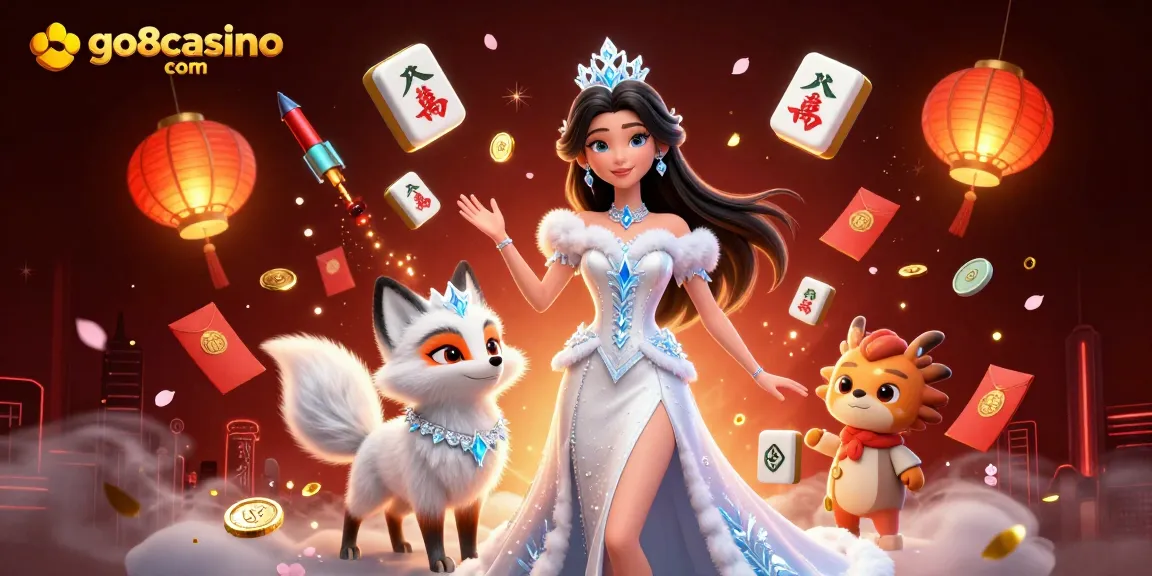 Engage with go8casino com through a captivating 3D illustration showcasing dynamic gambling elements and enchanting characters.