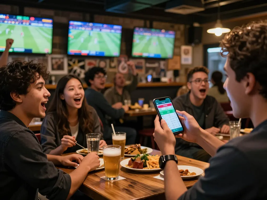 Fans engaging with vaobet sports betting app during a live game, capturing excitement and strategic gameplay action.