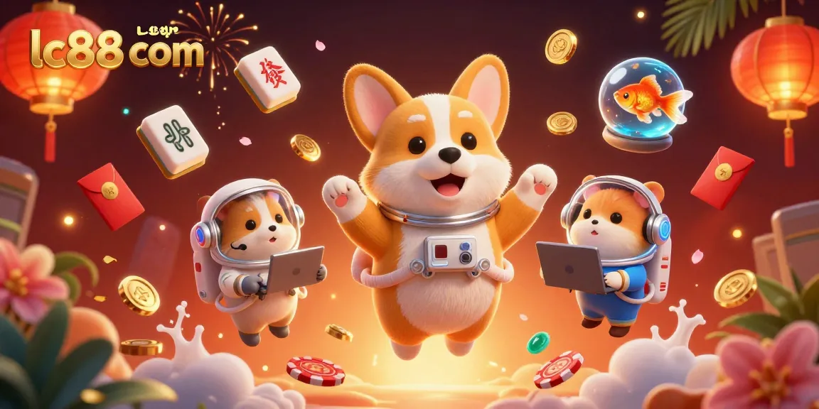 Engage in exciting gaming moments with LC88 com, featuring vibrant casino elements and characters.