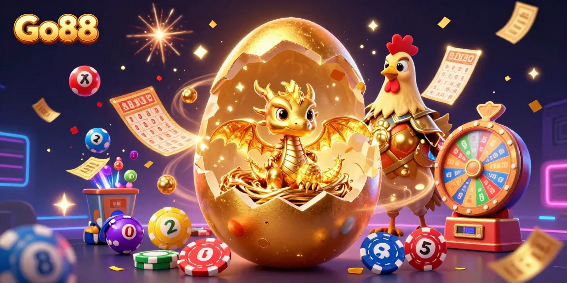 Experience the thrill of winning with Go88, featuring a golden dragon, poker chips, and vibrant casino elements.